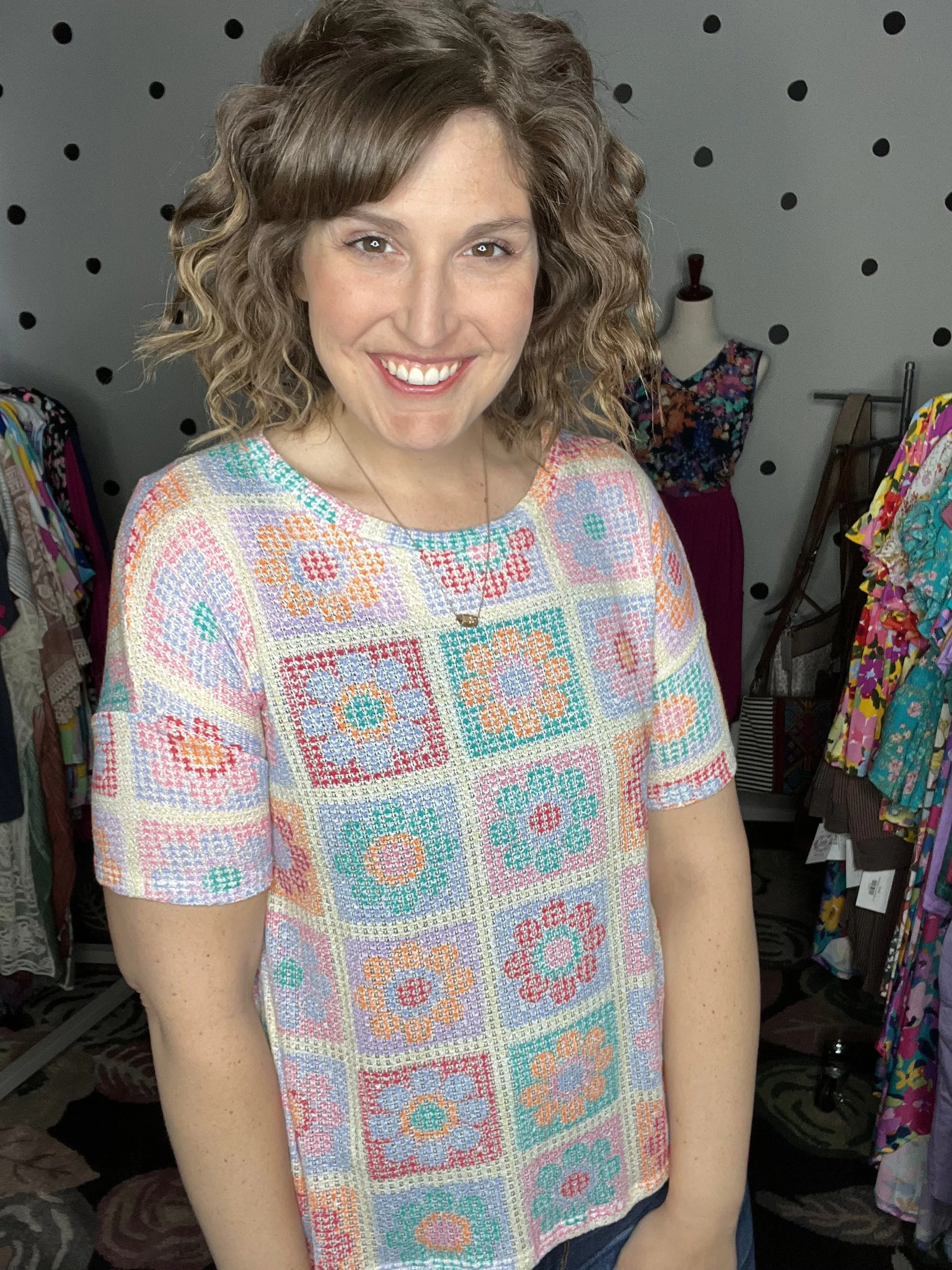 Daisy Waffle Knit Tee