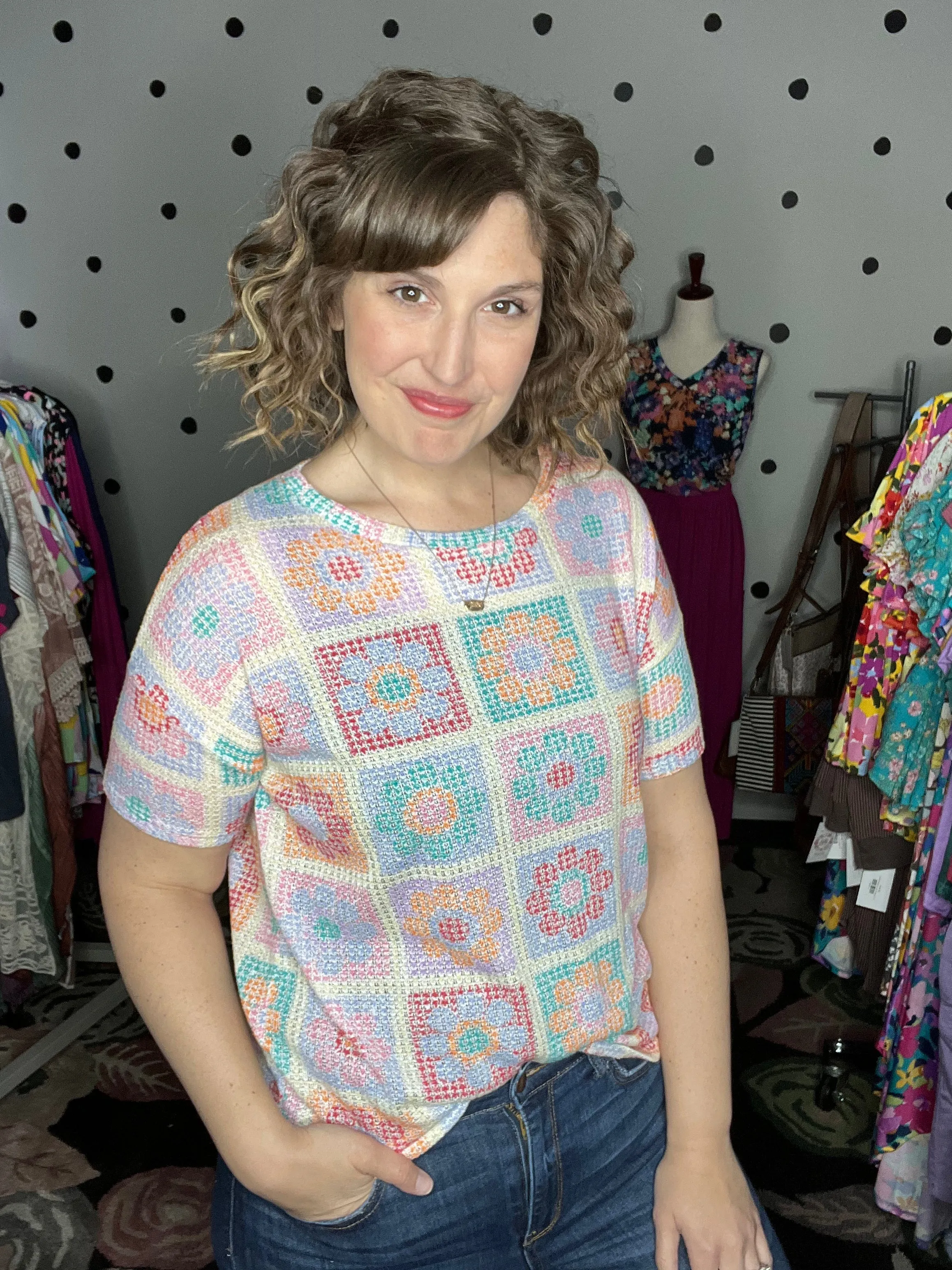 Daisy Waffle Knit Tee