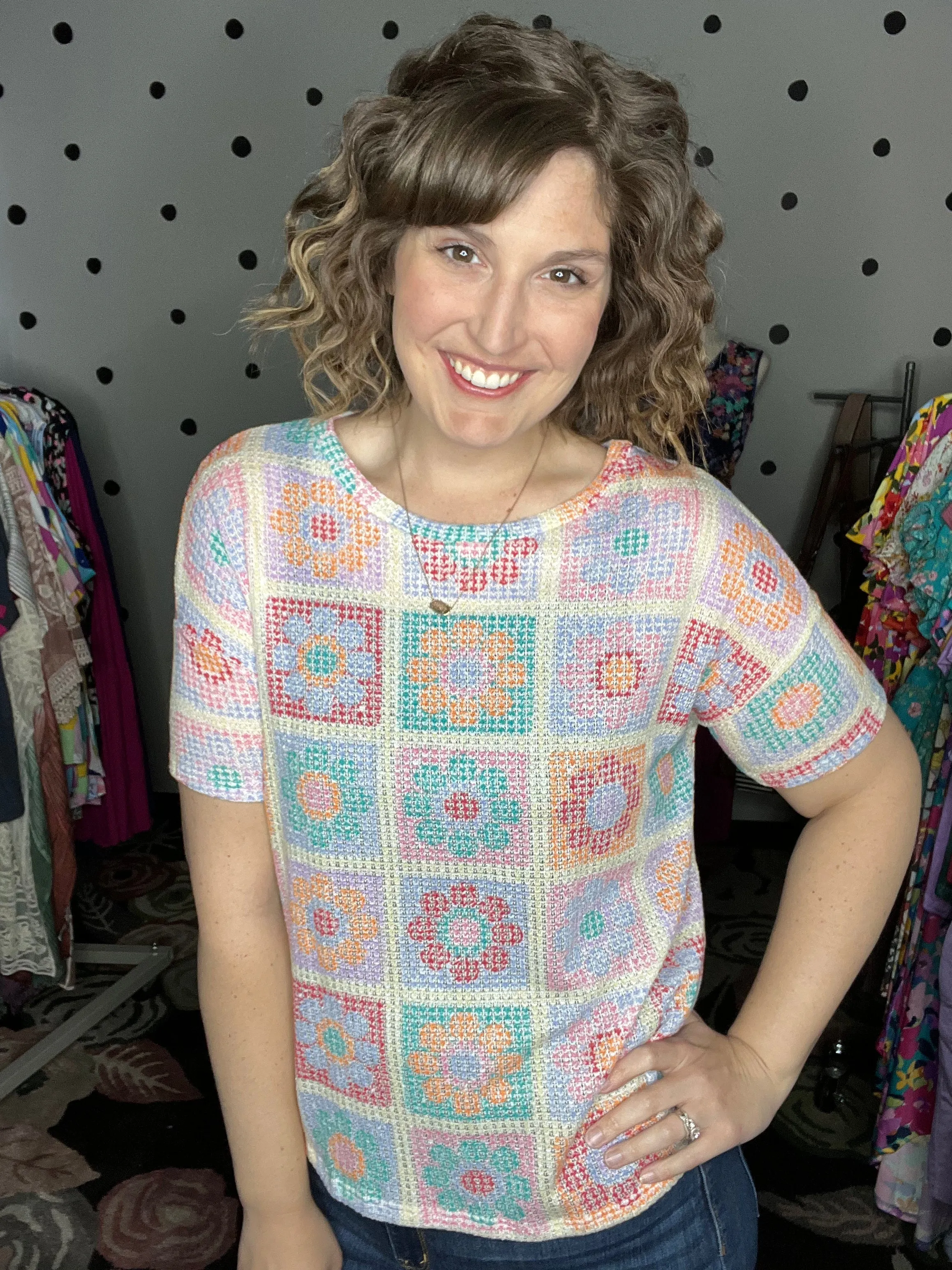 Daisy Waffle Knit Tee