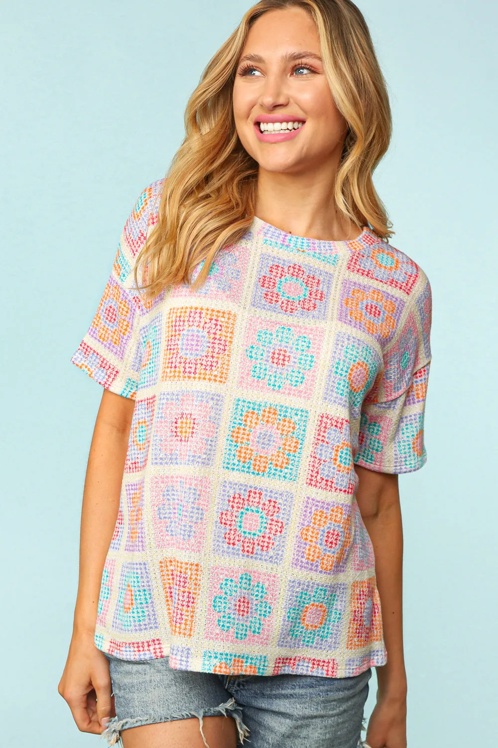 Daisy Waffle Knit Tee