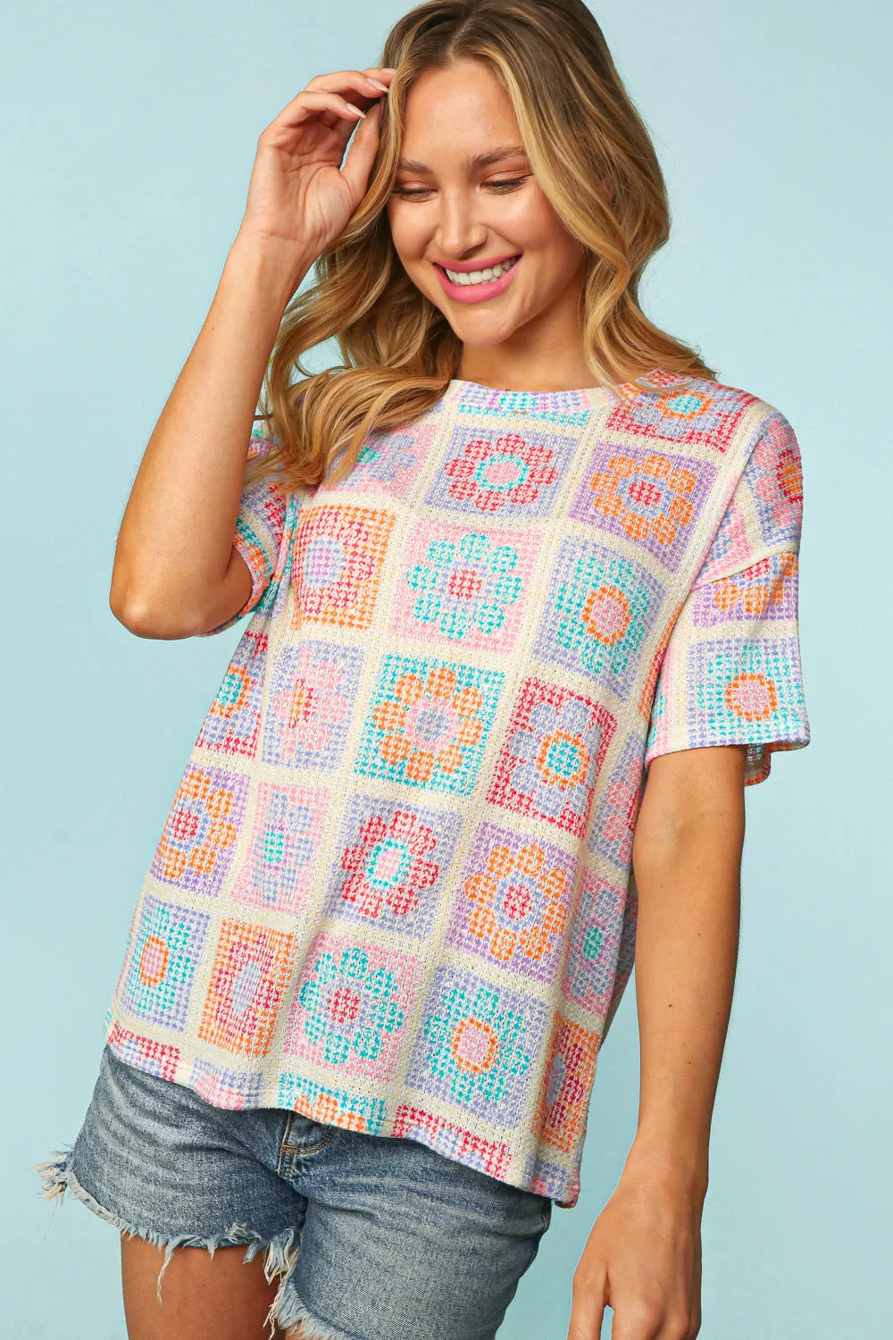 Daisy Waffle Knit Tee