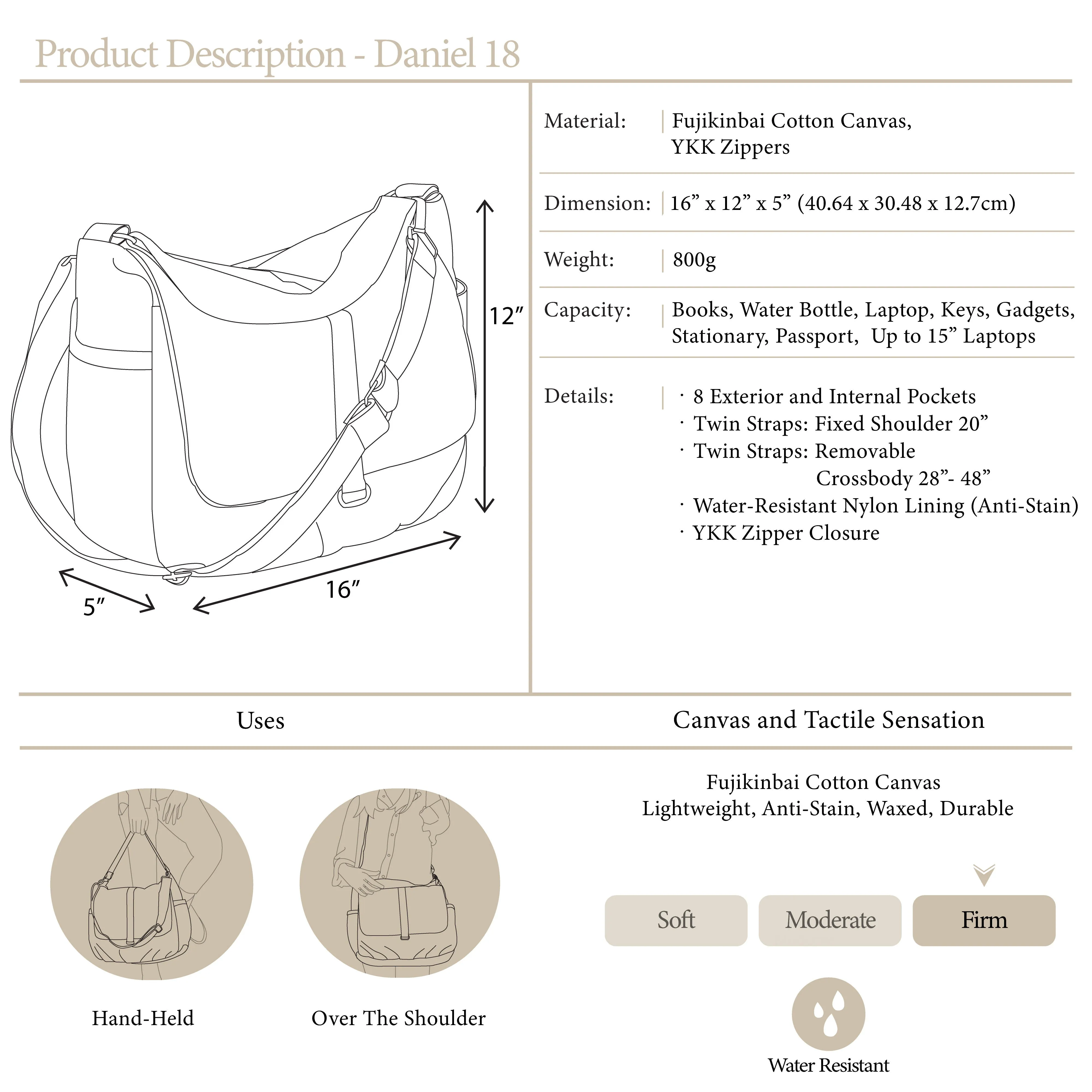 Daniel 18 Black | Messenger Bag