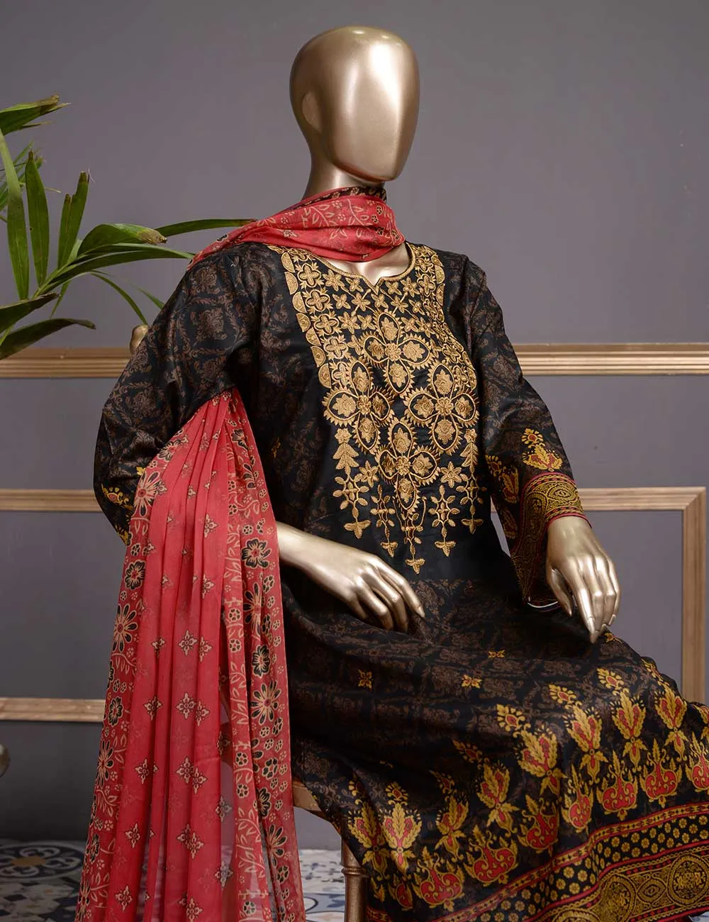 Dark Storm (Gi-05) | 3 Pcs Un-stitched Embroidered Lawn Dress
