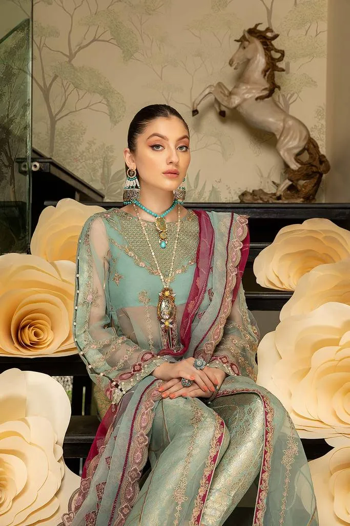 DD-07 | Charizma Diamond Dust Luxury Collection Vol 2 | Unstitched Embroidered Organza Suit