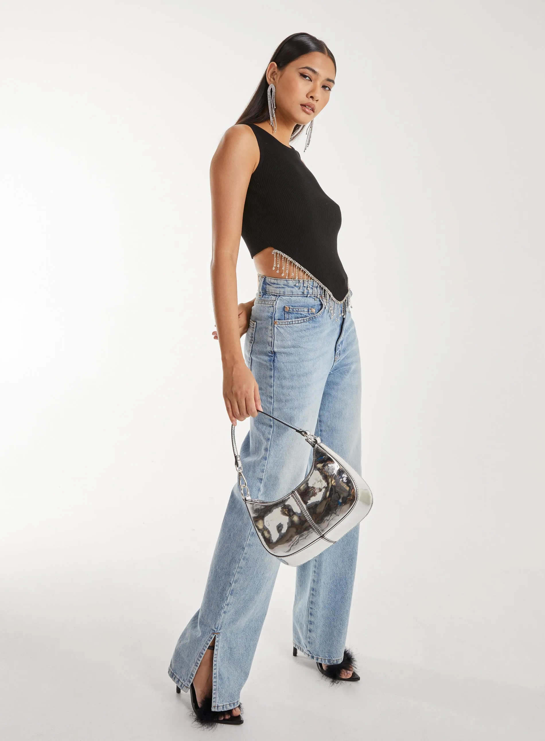 Diamante Hem Hanky Top