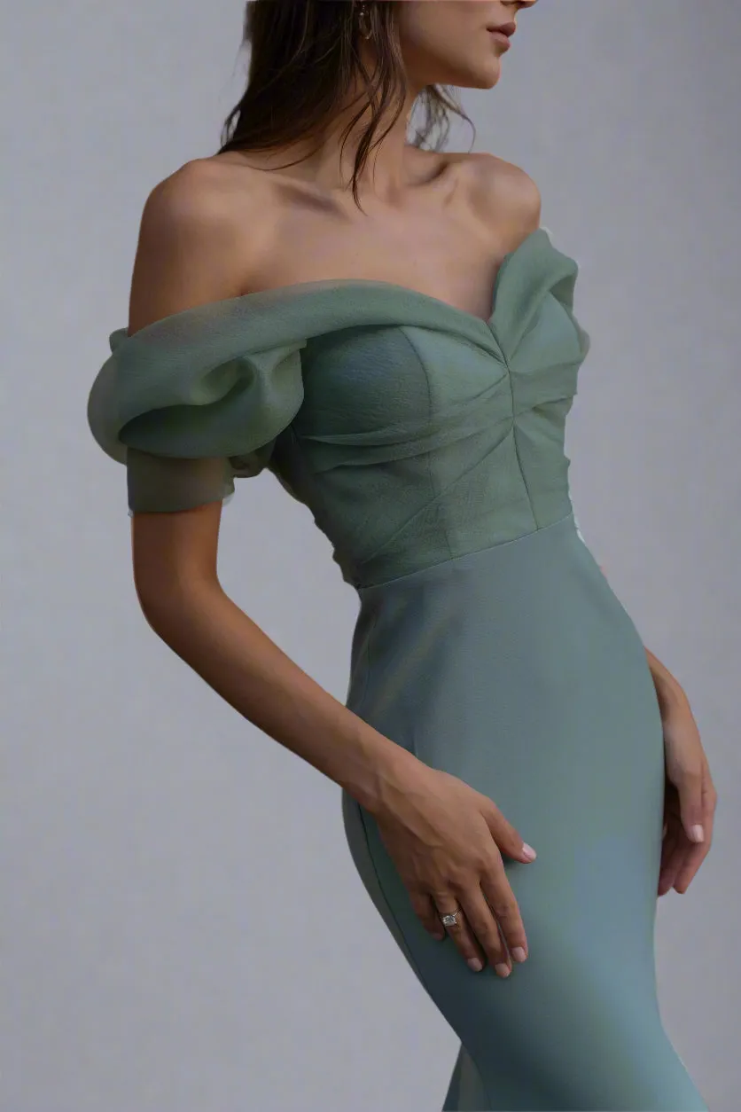 Diana silk organza and crepe gown