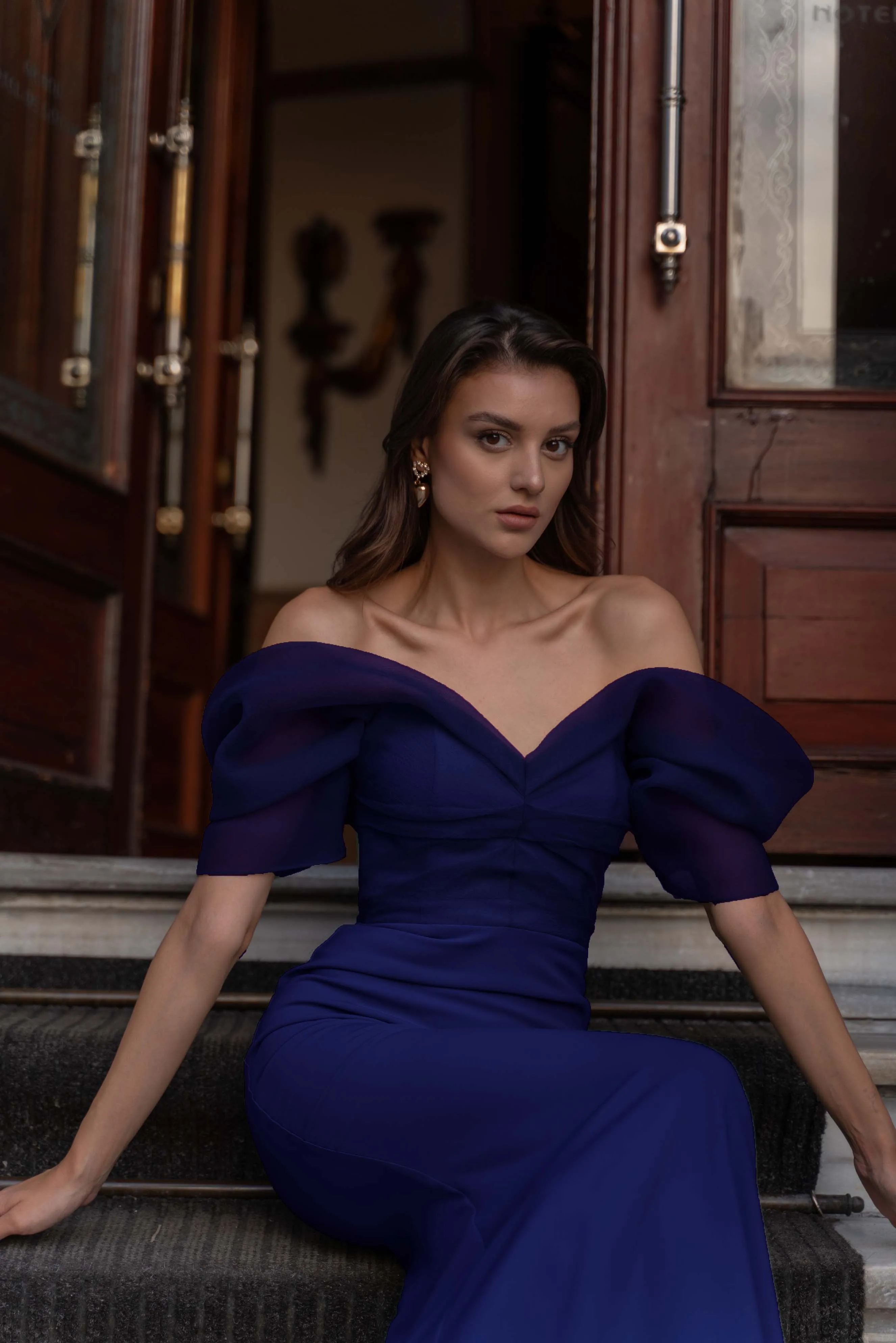 Diana silk organza and crepe gown
