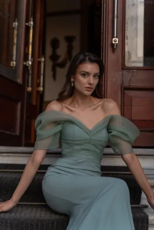 Diana silk organza and crepe gown