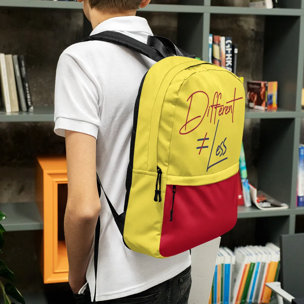 Different Does Not Equal Less (Original Clean Design) Backpack