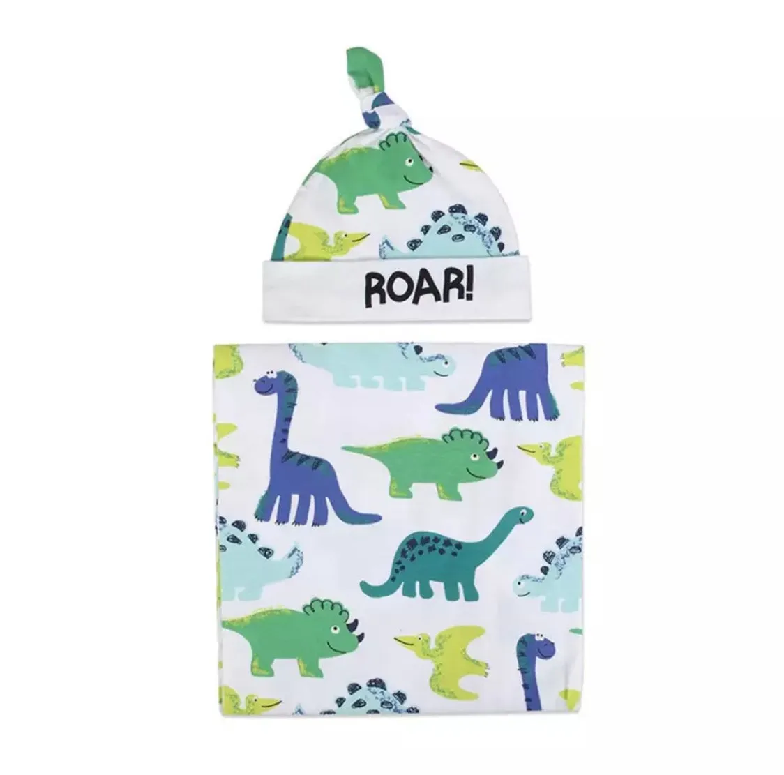 Dinosaur Sleeping Bag & Hat Swaddle Set
