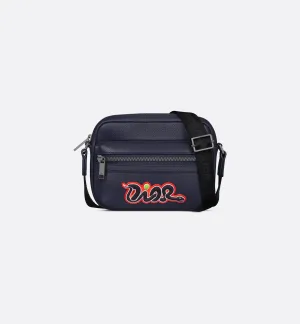 Dior And Kaws Mini Rider 2.0 Zipped Messenger Bag
