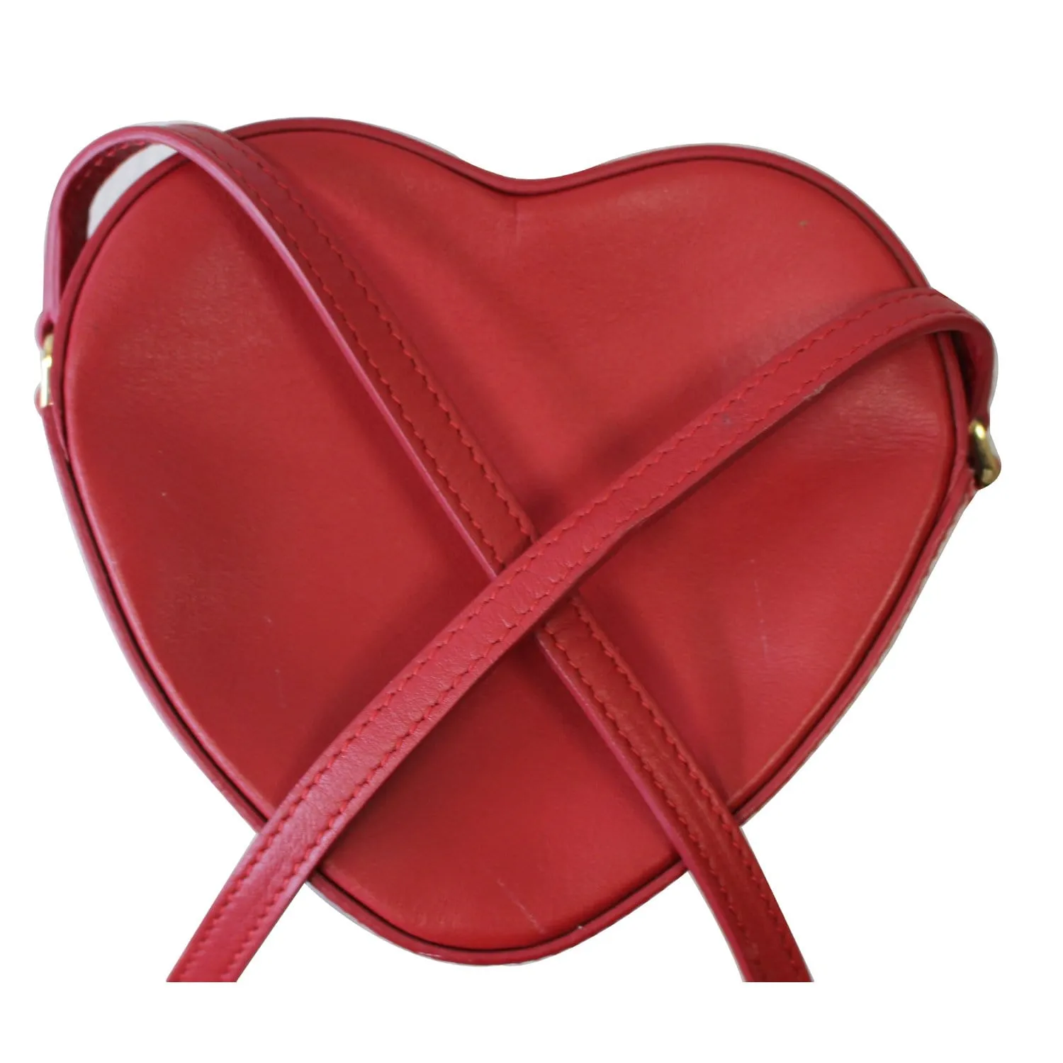 DOLCE & GABBANA L'amore Heart Leather Shoulder Bag Red
