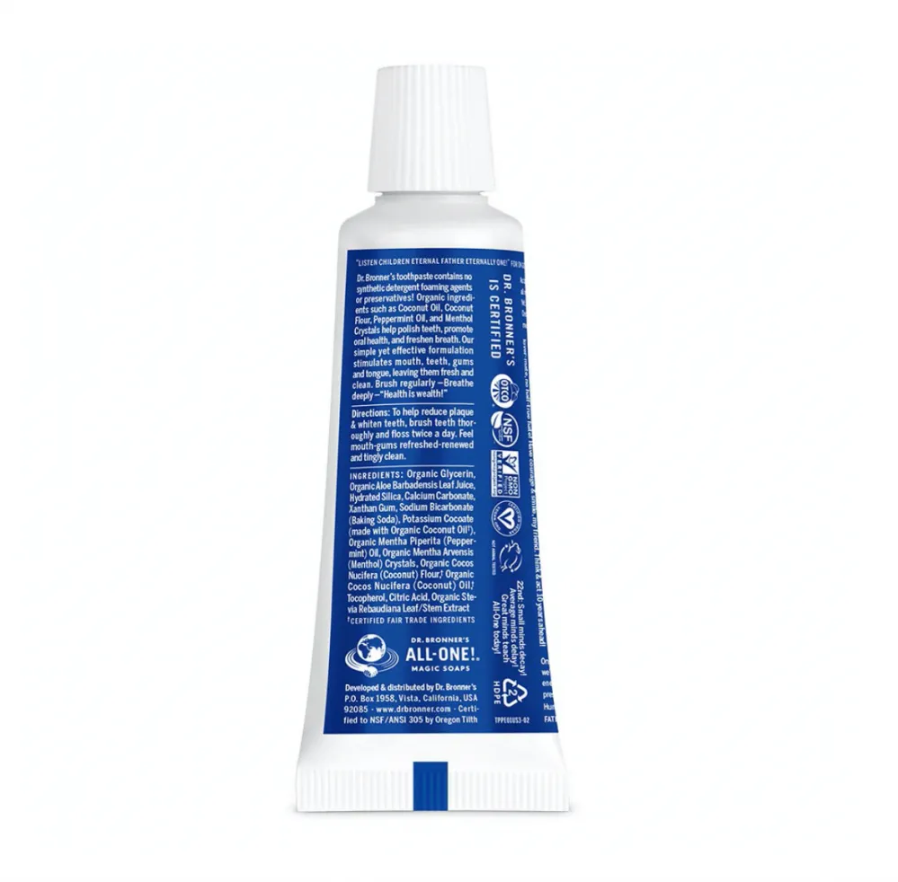 Dr Bronner's Magic Soaps All-One Peppermint Travel Toothpaste 28g