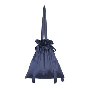 Drawstring Solid Color Satin handle Bag