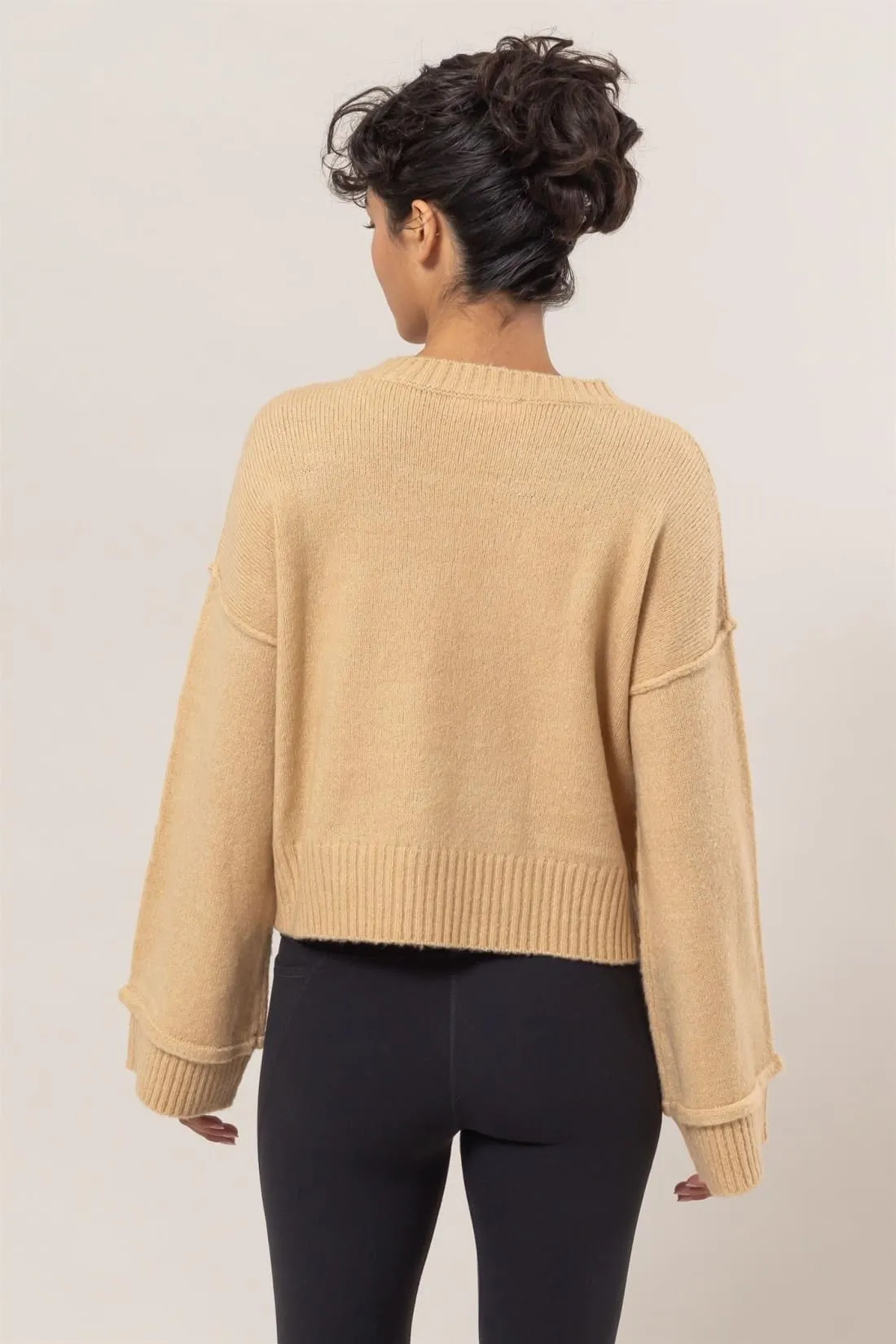 Dropped Shoulder Ribbed Sweater