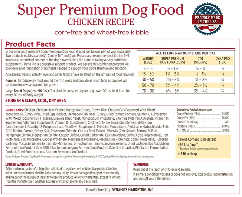 Dynamite Super Premium Dog Food