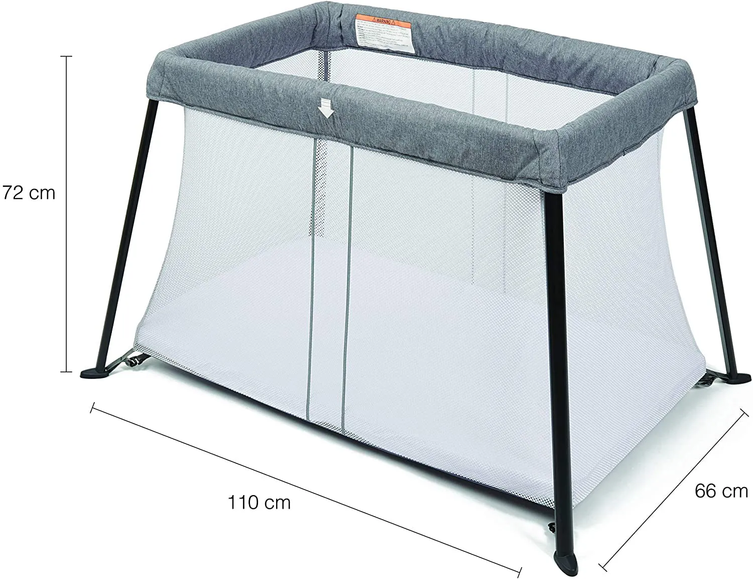 Easy Assembly 2-in-1 Lightweight Portable Baby Playpen & Travel Cot | Thick Mattress, Sheet & Carry Bag | Grey | 0-36m