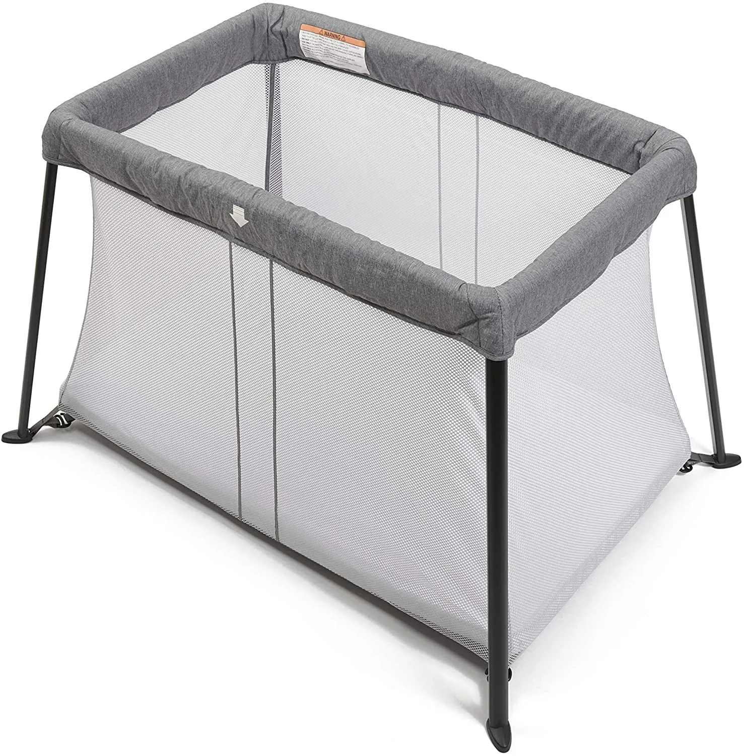 Easy Assembly 2-in-1 Lightweight Portable Baby Playpen & Travel Cot | Thick Mattress, Sheet & Carry Bag | Grey | 0-36m