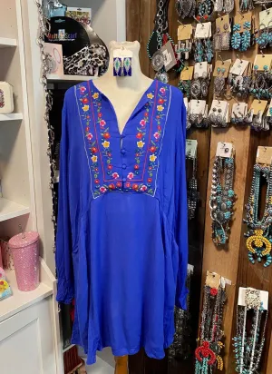 Embroidered Floral Bodice Dress