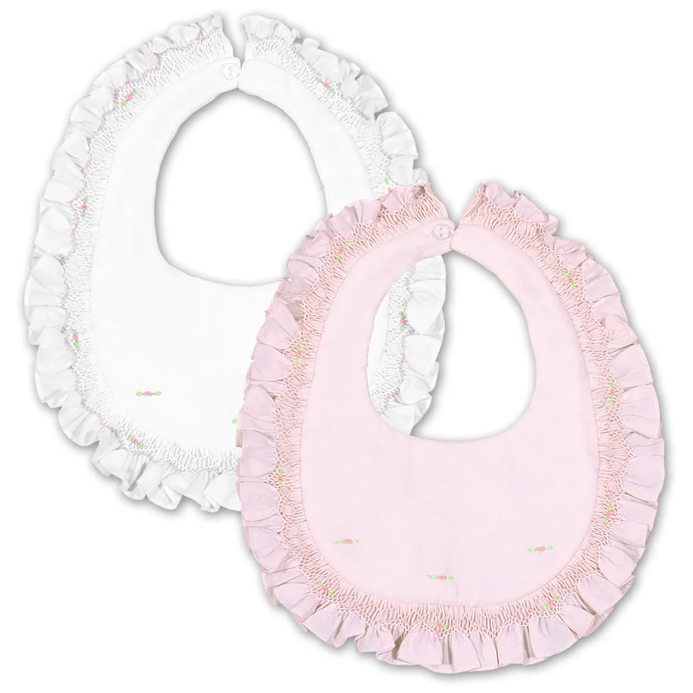 English Smocked Bib with Ruffles