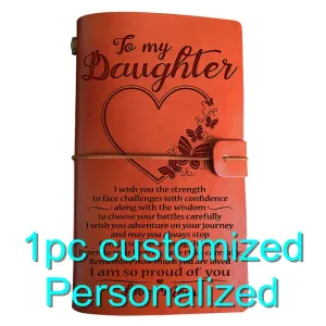 Engraved Leather Journal Custom Branding Personalized Gifts For Women Daughter Girlfriend BJ001 A6 Notebook Diary Dropshipping