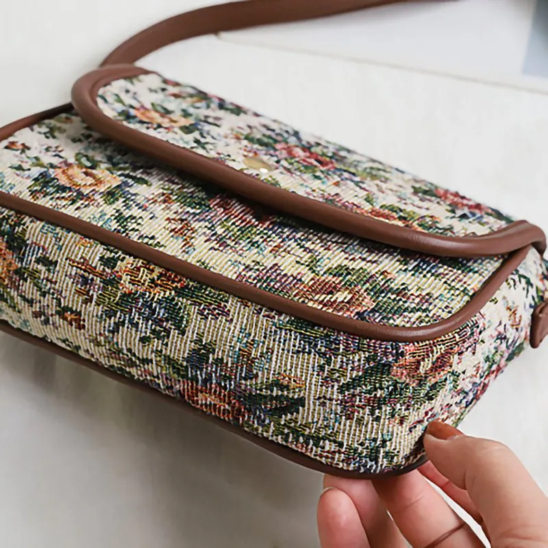 Ethnic Embroidered Canvas Bag（Adjustable length）
