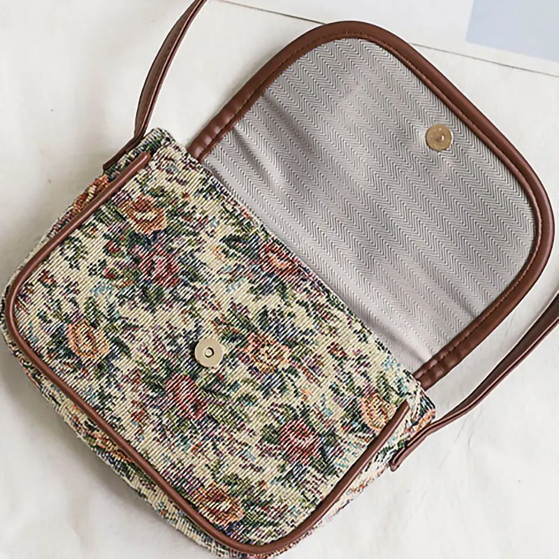 Ethnic Embroidered Canvas Bag（Adjustable length）