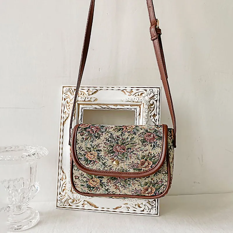Ethnic Embroidered Canvas Bag（Adjustable length）