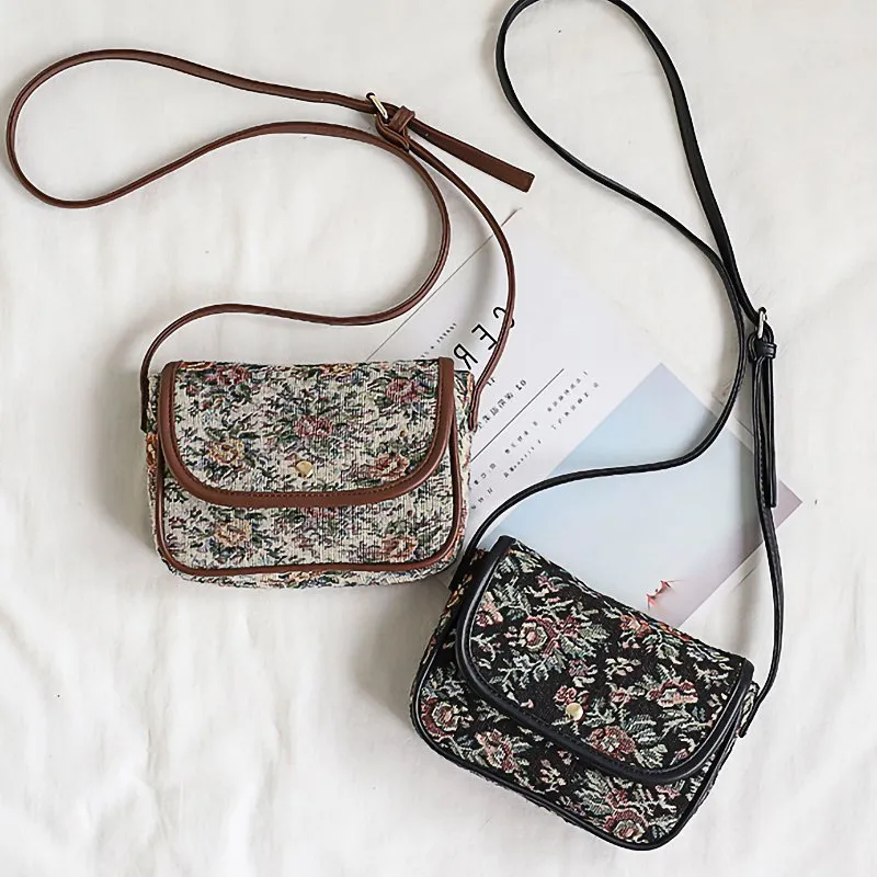 Ethnic Embroidered Canvas Bag（Adjustable length）