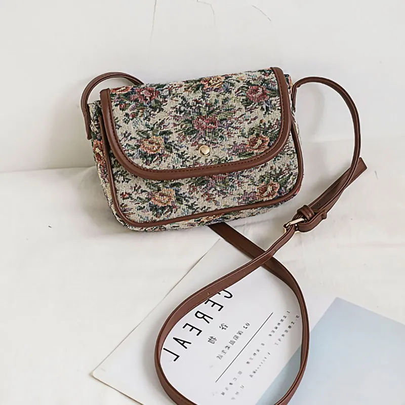 Ethnic Embroidered Canvas Bag（Adjustable length）