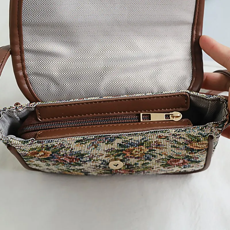 Ethnic Embroidered Canvas Bag（Adjustable length）
