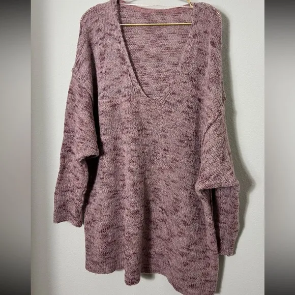 EUC Free People Stella Softly Oversized Boho Alpaca MohairSweater, Size Medium