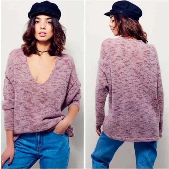 EUC Free People Stella Softly Oversized Boho Alpaca MohairSweater, Size Medium