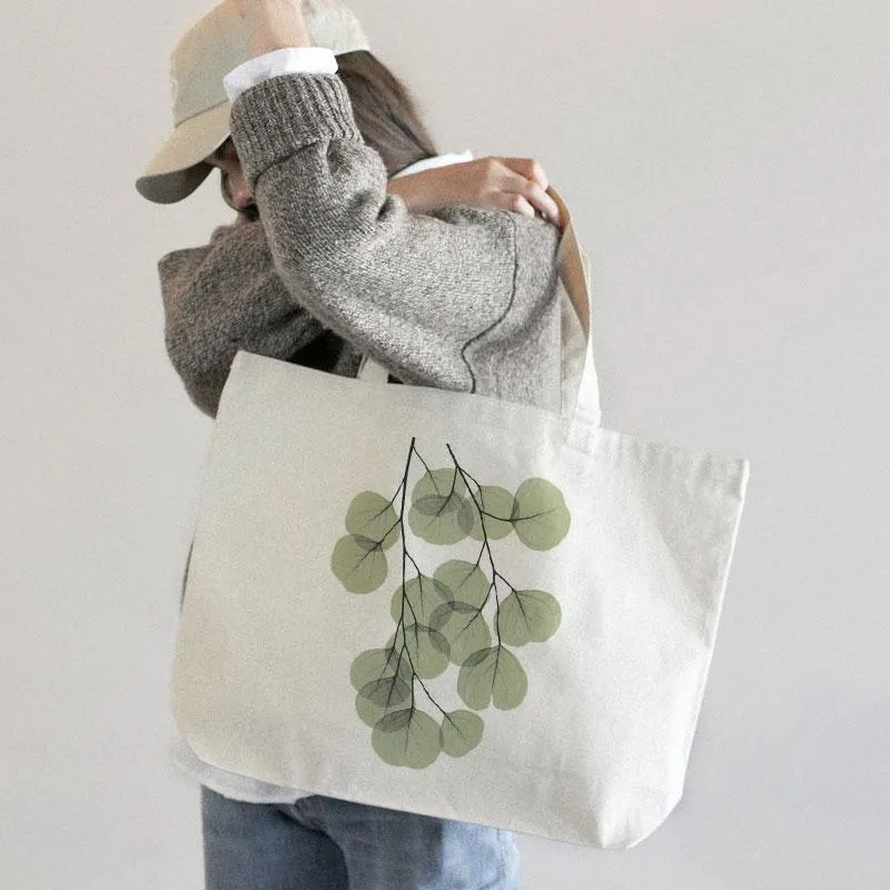 EUCALYPTUS LEAVES CANVAS BAG