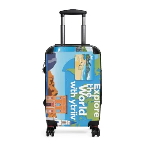 Explore the World Suitcase - Stylish Travel Luggage for Adventurers