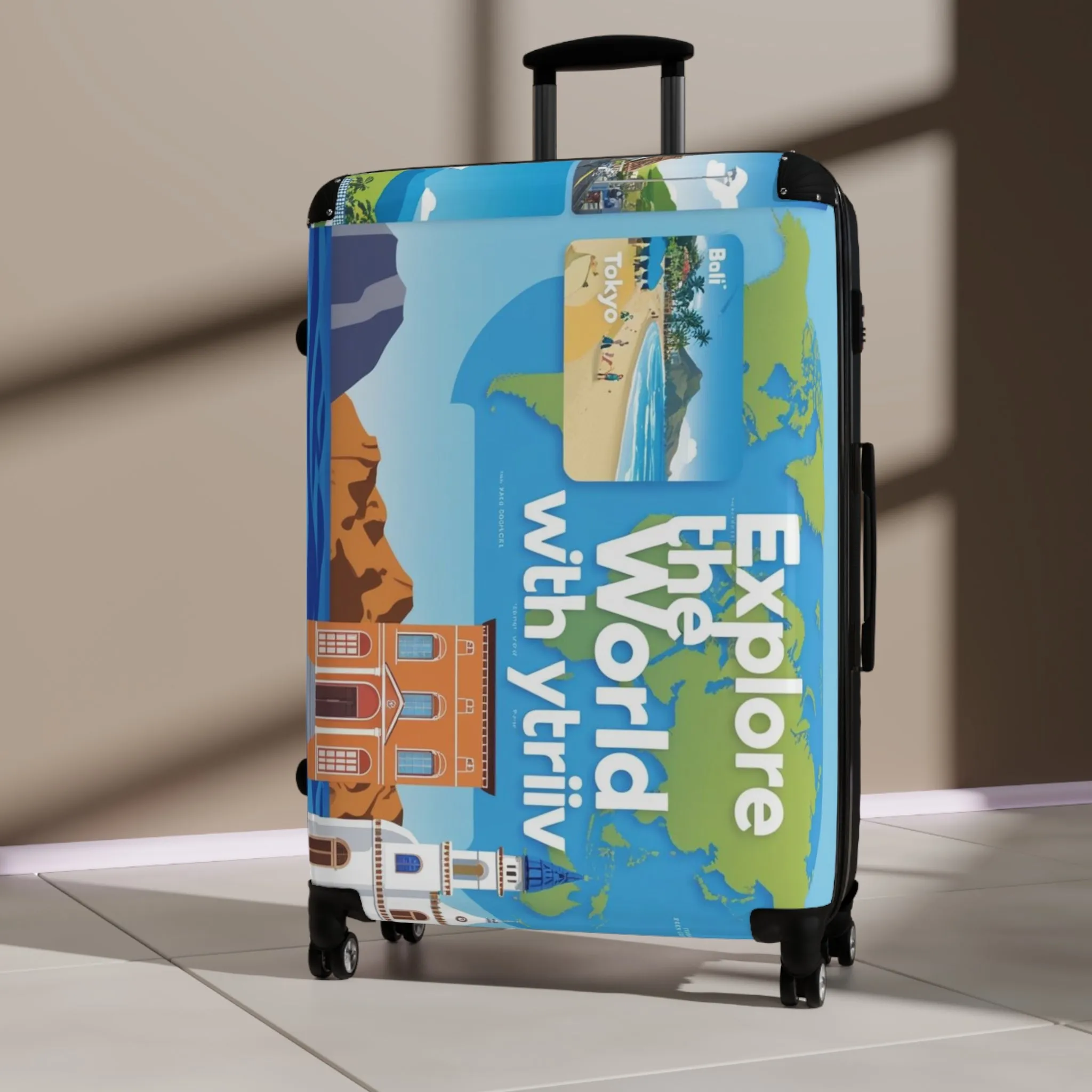 Explore the World Suitcase - Stylish Travel Luggage for Adventurers