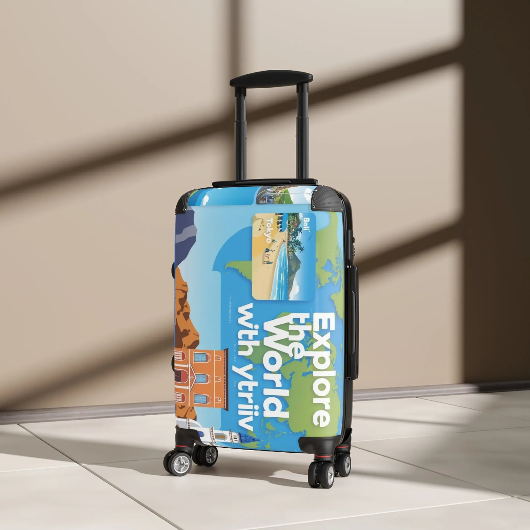 Explore the World Suitcase - Stylish Travel Luggage for Adventurers