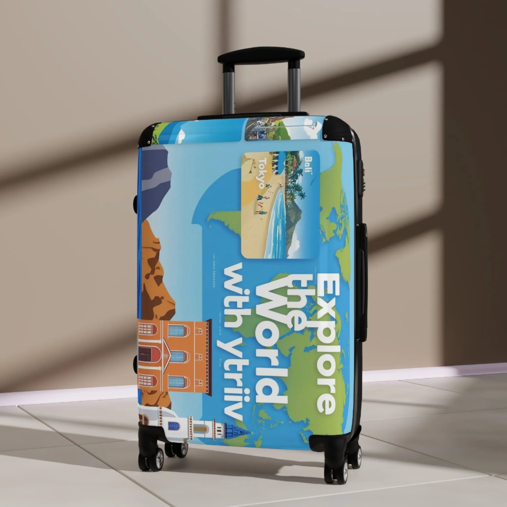 Explore the World Suitcase - Stylish Travel Luggage for Adventurers