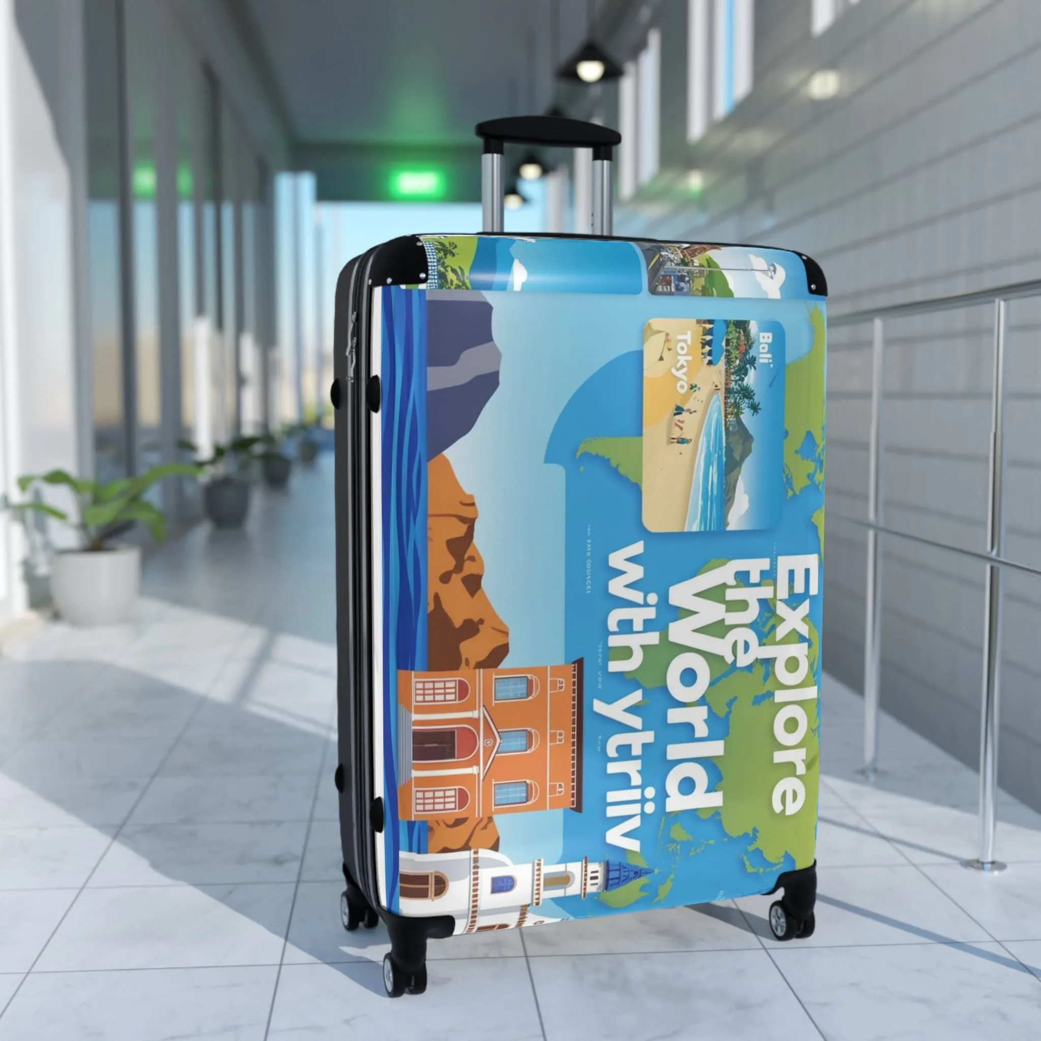 Explore the World Suitcase - Stylish Travel Luggage for Adventurers