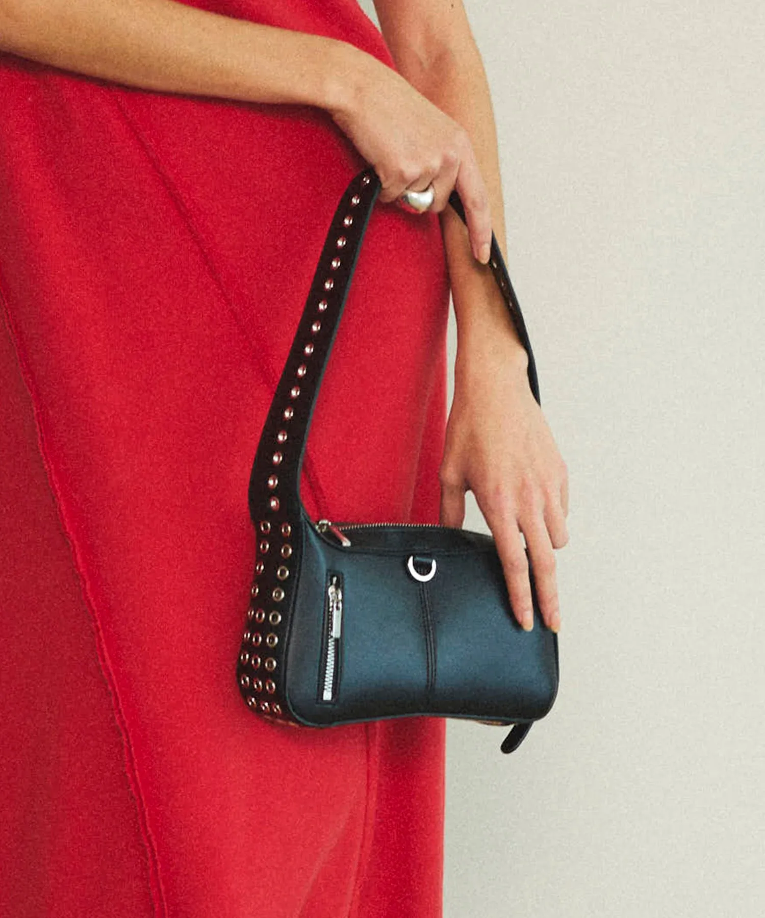 Eyelet Round Shoulder Bag