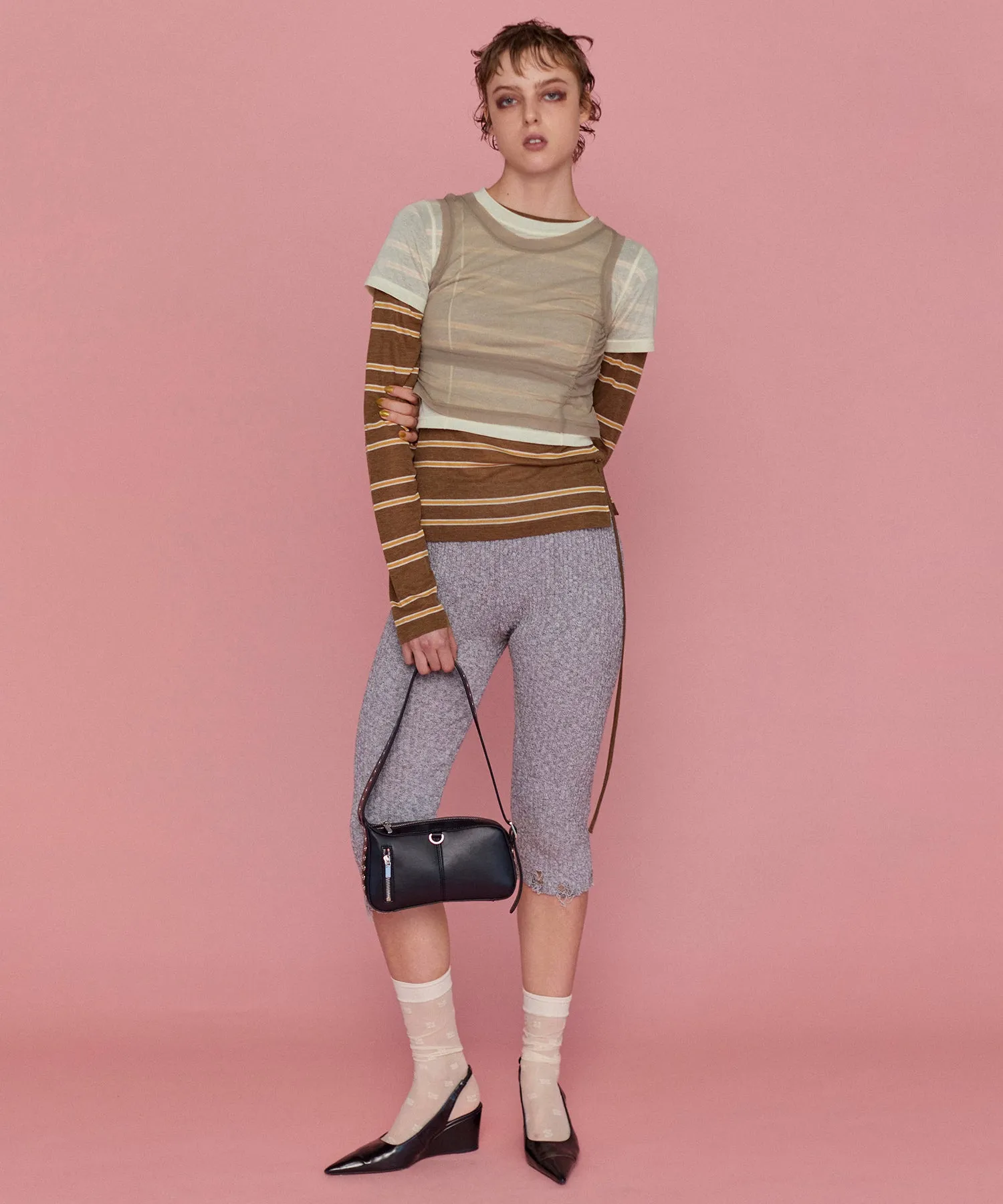 Eyelet Round Shoulder Bag