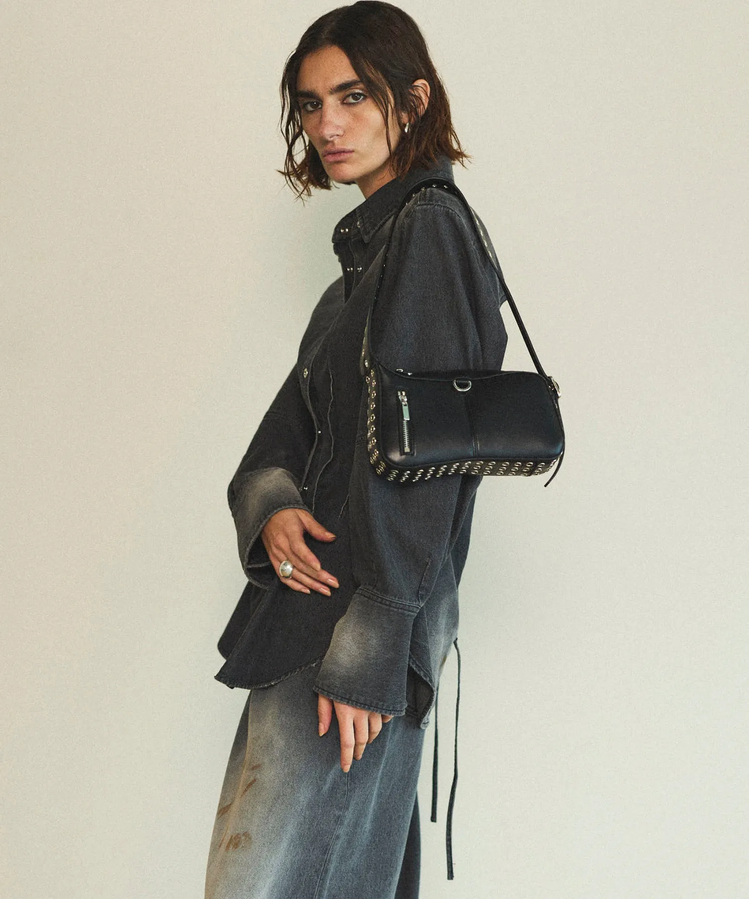 Eyelet Round Shoulder Bag