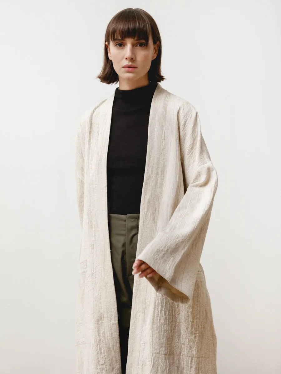 fan robe - natural jacquard cream