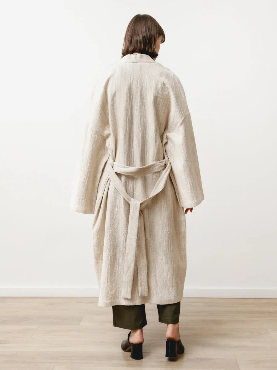 fan robe - natural jacquard cream