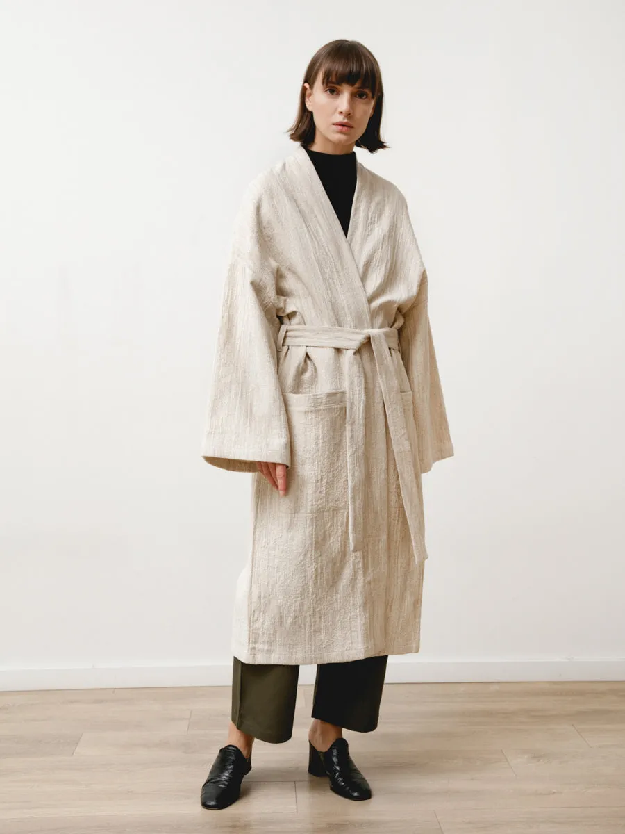 fan robe - natural jacquard cream
