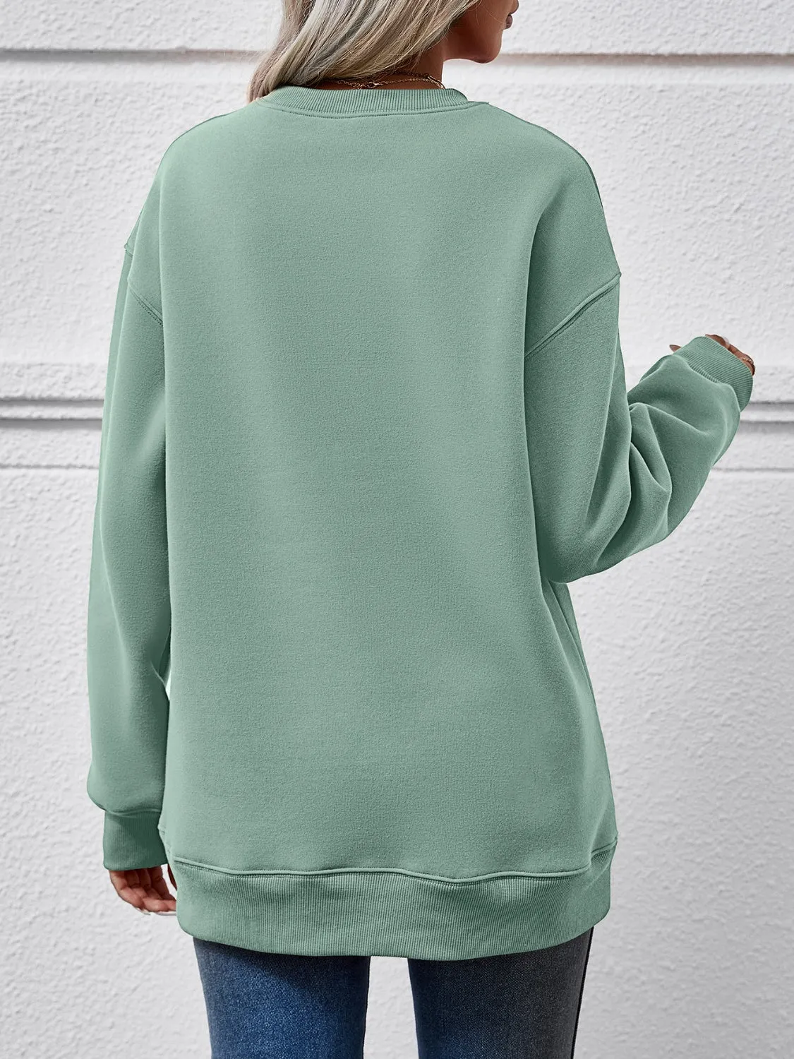 Farm Fresh Christmas Trees Round Neck Dropped Shoulder Sweatshirt