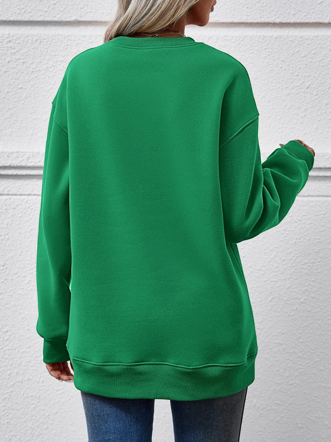 Farm Fresh Christmas Trees Round Neck Dropped Shoulder Sweatshirt