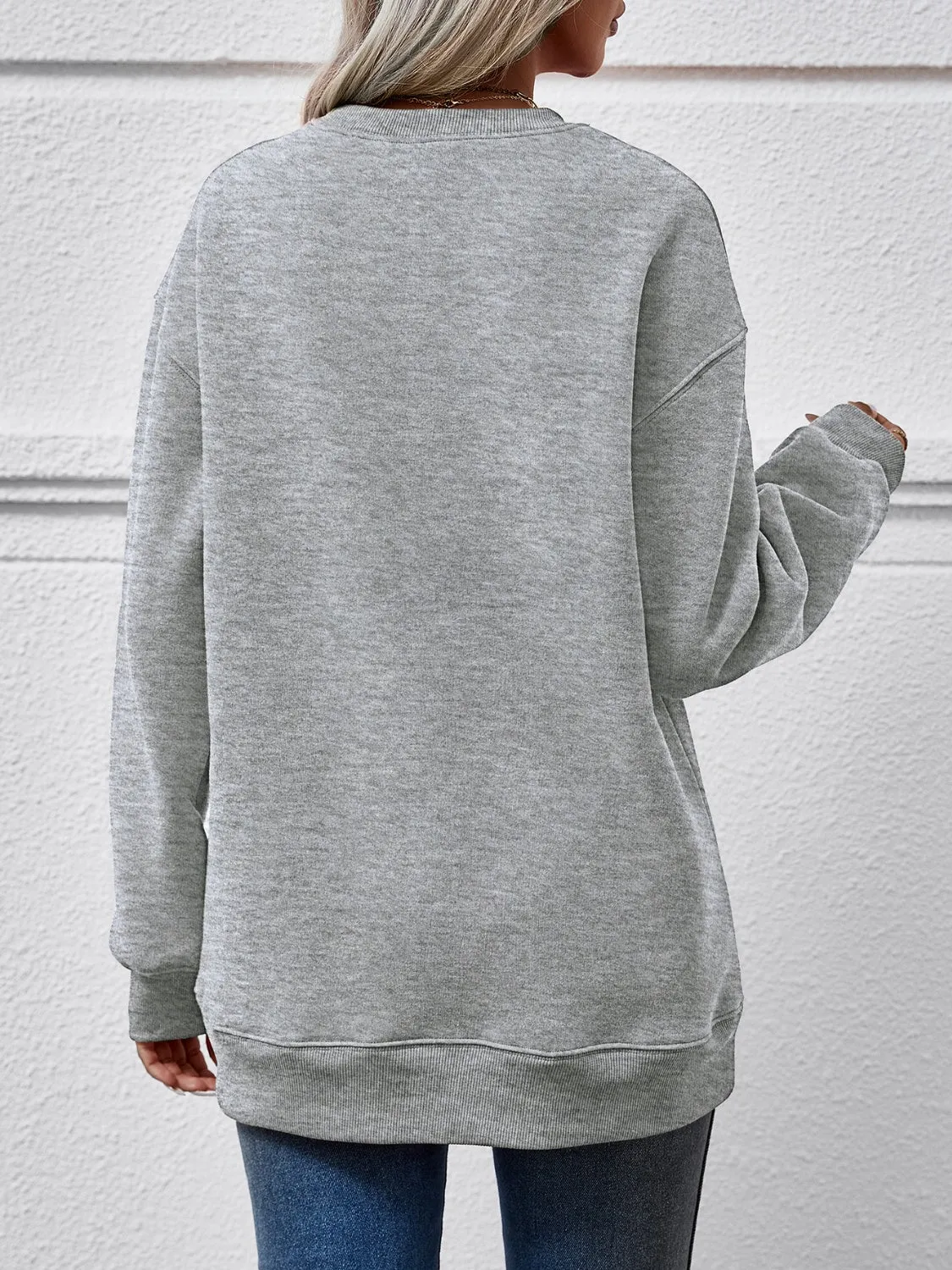 Farm Fresh Christmas Trees Round Neck Dropped Shoulder Sweatshirt
