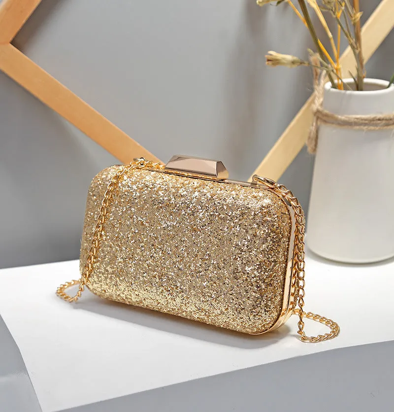 Fashion Women's Shoulder Bag Versatile Messenger Chain Bag Sequin Evening Bag