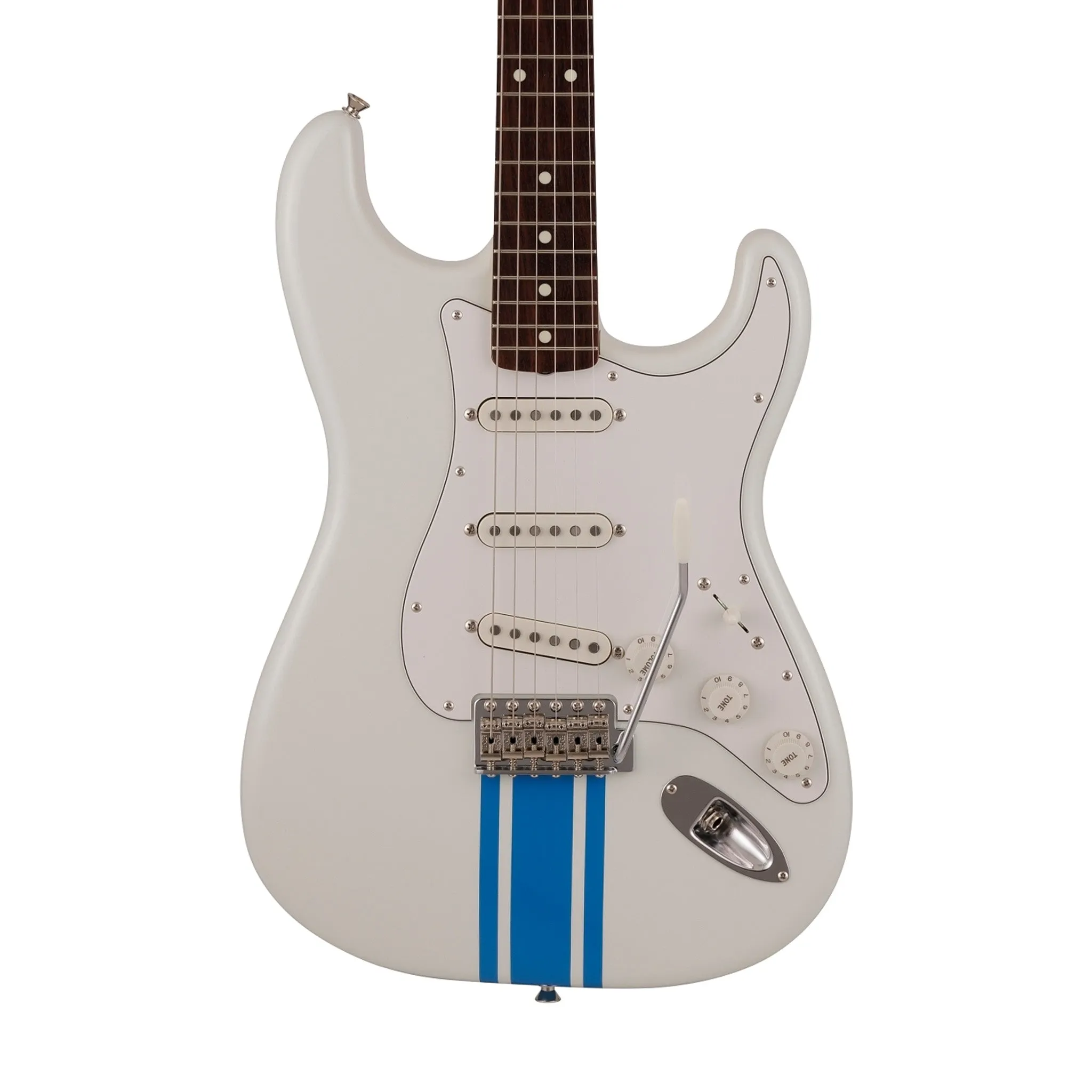 Fender Japan Traditional II 60s Stratocaster Electric Guitar, RW FB, Olympic White / Blue
